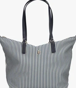 blauwe tommy hilfiger schoudertas poppy summer tote