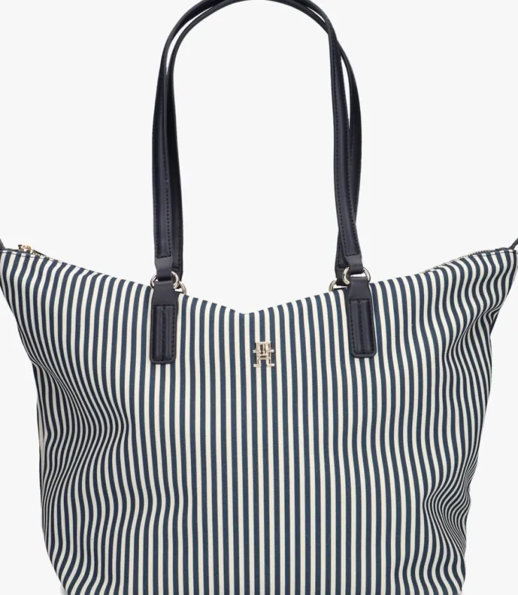 blauwe tommy hilfiger schoudertas poppy summer tote
