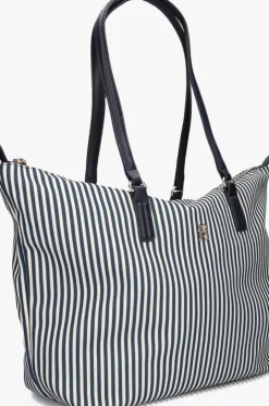 blauwe tommy hilfiger schoudertas poppy summer tote