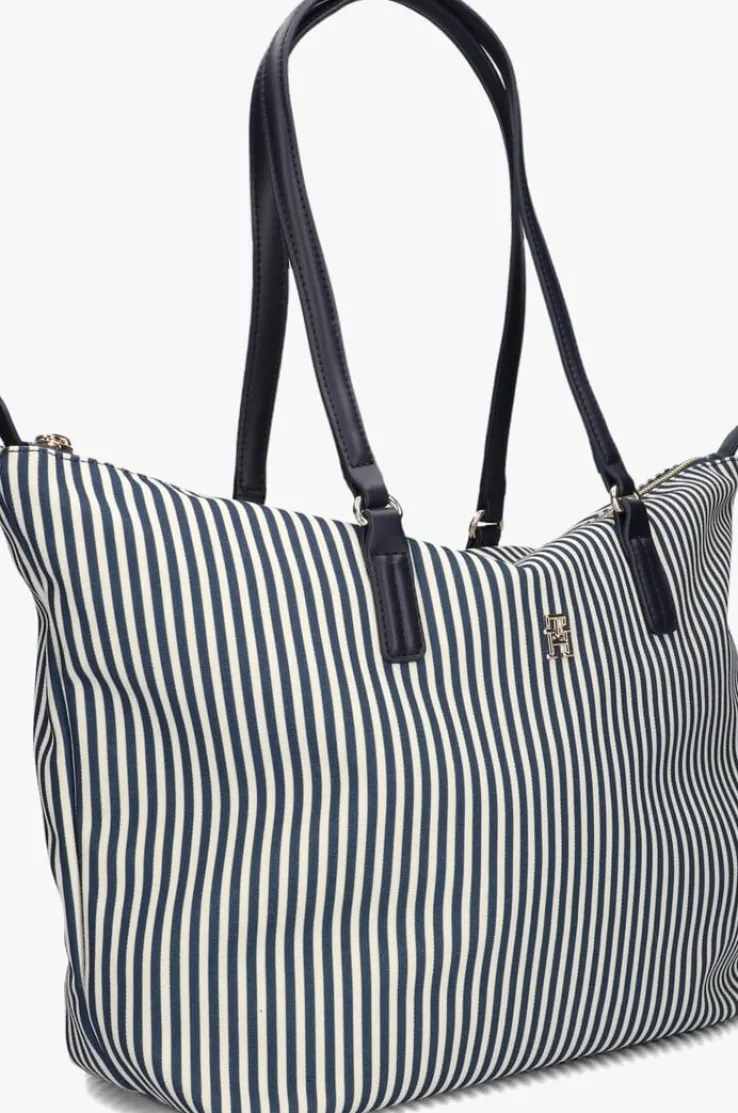 blauwe tommy hilfiger schoudertas poppy summer tote