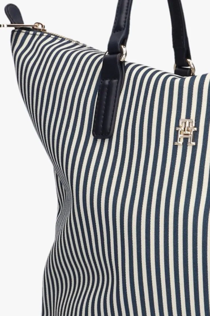 blauwe tommy hilfiger schoudertas poppy summer tote