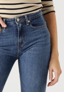 blauwe tommy hilfiger slim fit jeans bootcut rw mid blue