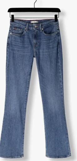 blauwe tommy hilfiger slim fit jeans bootcut rw mid blue