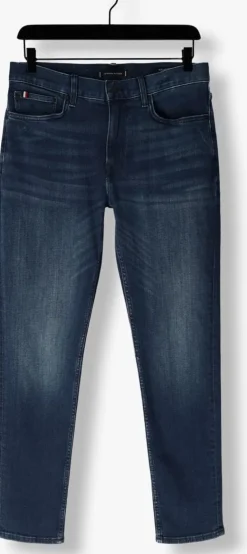 blauwe tommy hilfiger straight leg jeans core bleecker deep blue