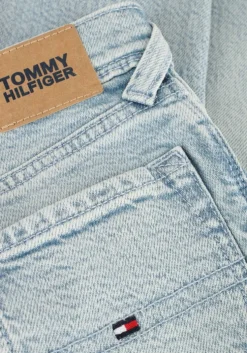 blauwe tommy hilfiger straight leg jeans scanton y slim fit bleach jeans