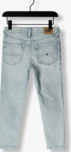blauwe tommy hilfiger straight leg jeans scanton y slim fit bleach jeans
