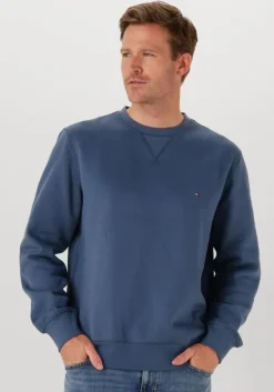 blauwe tommy hilfiger sweater ess seasonal fleece crewneck