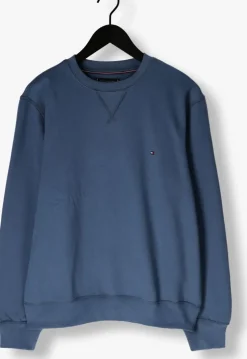 blauwe tommy hilfiger sweater ess seasonal fleece crewneck