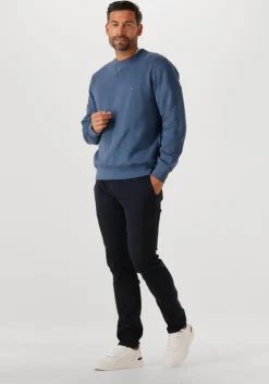 blauwe tommy hilfiger sweater ess seasonal fleece crewneck