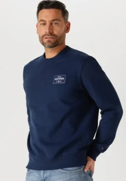 blauwe tommy hilfiger sweater monotype label sweatshirt