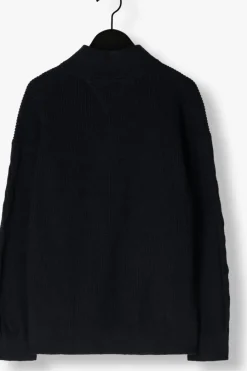 blauwe tommy hilfiger sweater turtleneck half zip sweater