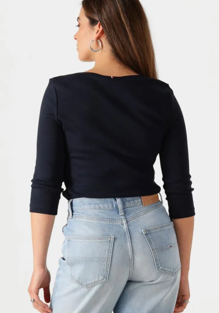 blauwe tommy hilfiger tops & t-shirts new cody slim boat-nk 3/4slv