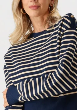 blauwe tommy hilfiger trui gold btn boat-nk swtshirt