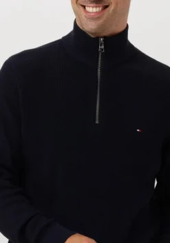blauwe tommy hilfiger trui refined structure zi