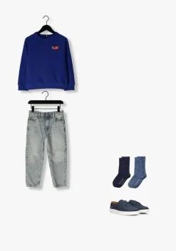 blauwe tommy hilfiger trui hilfiger flag relaxed sweatshirt