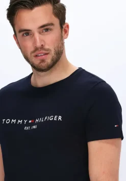 blauwe tommy hilfiger t-shirt tommy logo tee