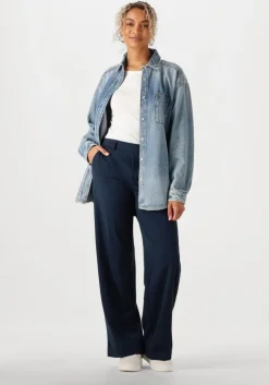 blauwe tommy jeans blouses relaxed fit overshirt ai6037 ext