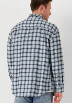 blauwe tommy jeans casual overhemd tjm badge flannel shirt ext