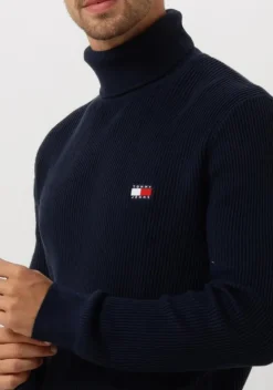 blauwe tommy jeans coltrui tjm slim xs badge rollneck