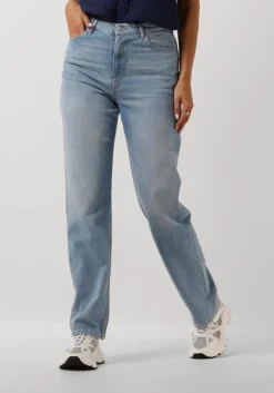 blauwe tommy jeans straight leg jeans julie uh str ch0115