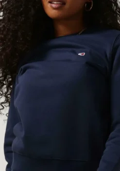 blauwe tommy jeans sweater tjw regular fleece c neck