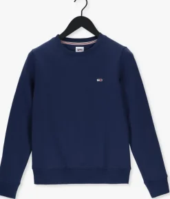 blauwe tommy jeans sweater tjw regular fleece c neck