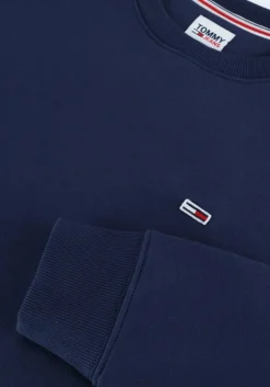 blauwe tommy jeans sweater tjw regular fleece c neck