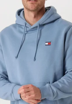 blauwe tommy jeans sweater tjm reg badge hoodie ext