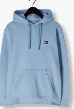 blauwe tommy jeans sweater tjm reg badge hoodie ext