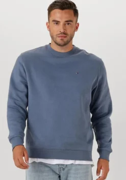 blauwe tommy jeans sweater tjm reg s flag crew ext