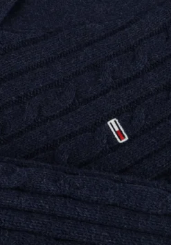 blauwe tommy jeans trui tjw cable rugby sweater