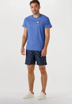 blauwe tommy jeans t-shirt tjm slim essential flag tee ext
