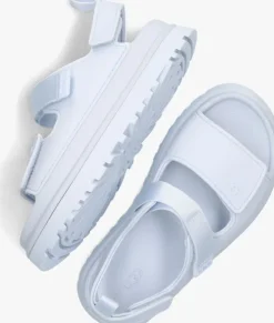 blauwe ugg platte sandalen k goldenglow