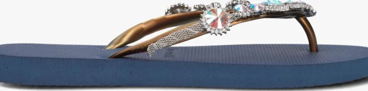 blauwe uzurii teenslippers chrystal marilyn