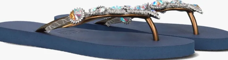 blauwe uzurii teenslippers chrystal marilyn