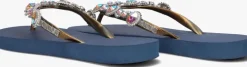 blauwe uzurii teenslippers chrystal marilyn