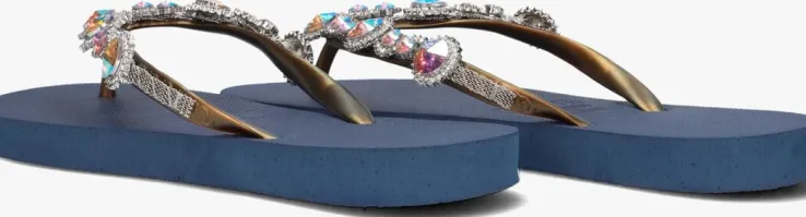 blauwe uzurii teenslippers chrystal marilyn