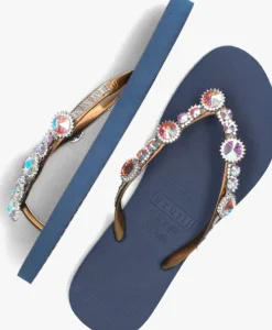 blauwe uzurii teenslippers chrystal marilyn