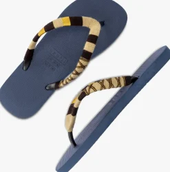 blauwe uzurii teenslippers indiana bronze