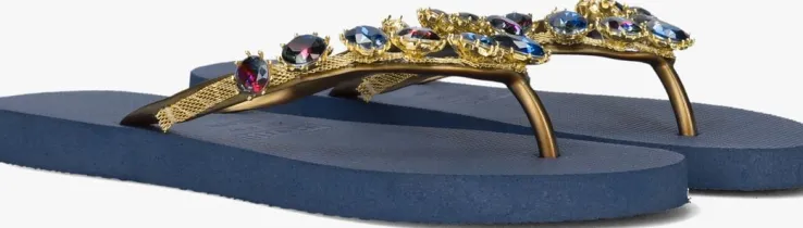 blauwe uzurii teenslippers alexia