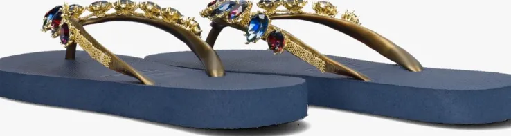 blauwe uzurii teenslippers alexia