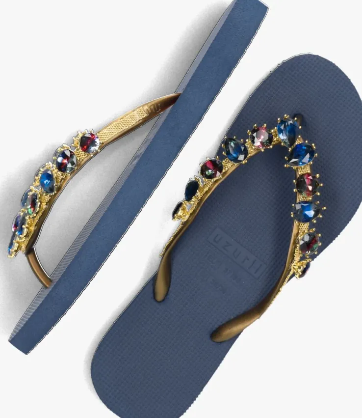 blauwe uzurii teenslippers alexia