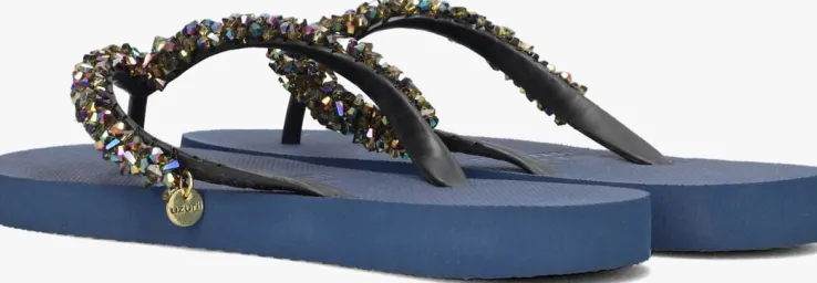 blauwe uzurii teenslippers classic aby