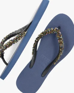 blauwe uzurii teenslippers classic aby