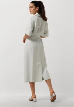 blauwe vanilia midi jurk the lauren