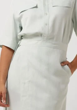 blauwe vanilia midi jurk the lauren