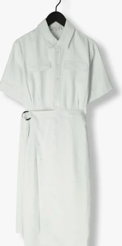 blauwe vanilia midi jurk the lauren