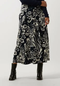 blauwe vanilia midirok swirl midi