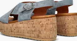 blauwe via vai sandalen met hak sissel raise