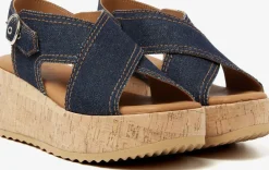 blauwe via vai sandalen met hak sissel capri
